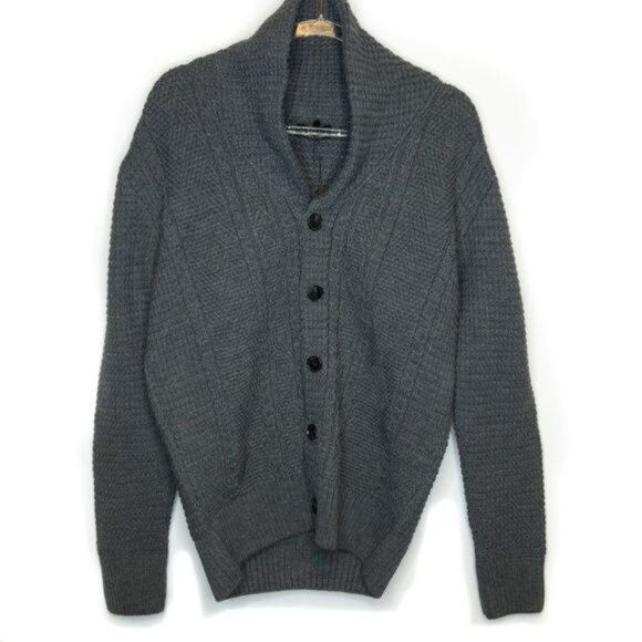 Zara Charcoal Grey Knit Button-Up Cardigan - Picture 2 of 3